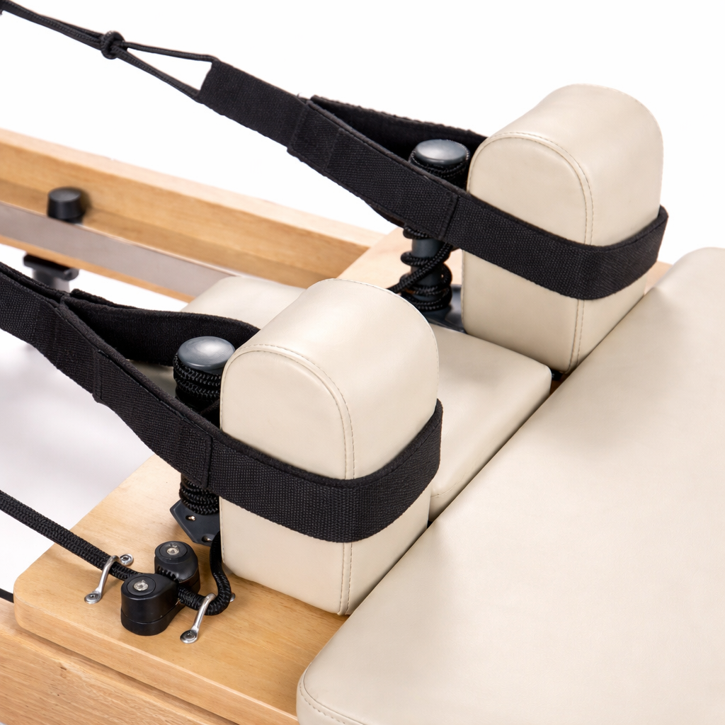 Reformer Pilates pliable Ivory Silk, finition ivoire – photographie produit complémentaire