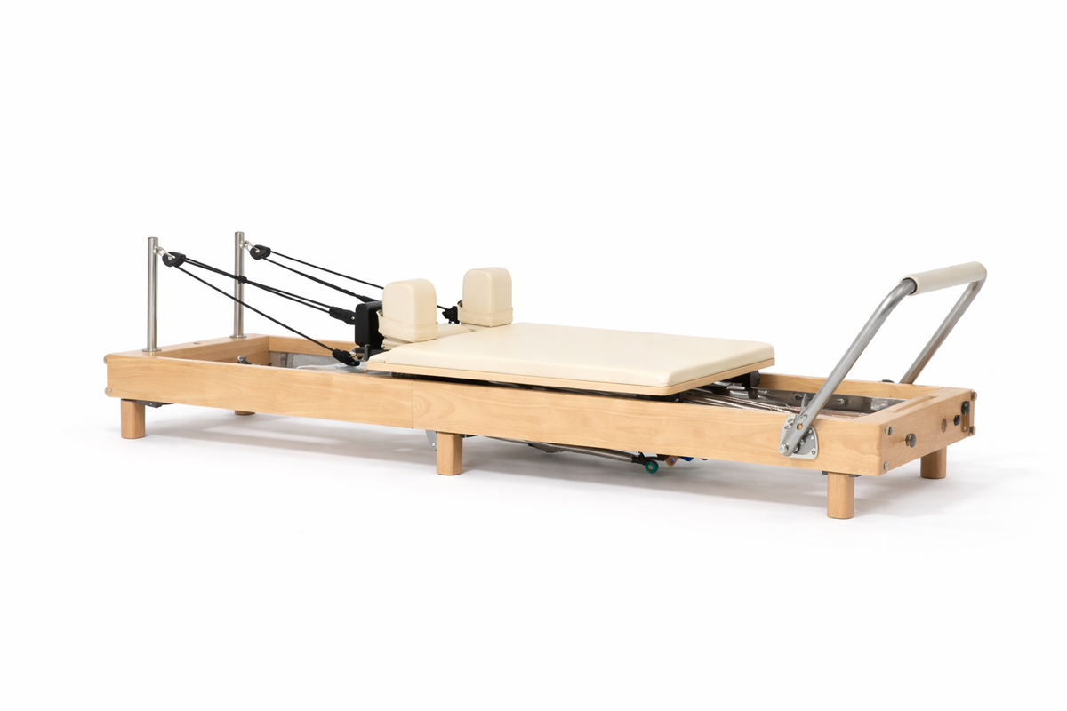 Reformer Pilates pliable Ivory Silk, finition ivoire – photographie produit complémentaire