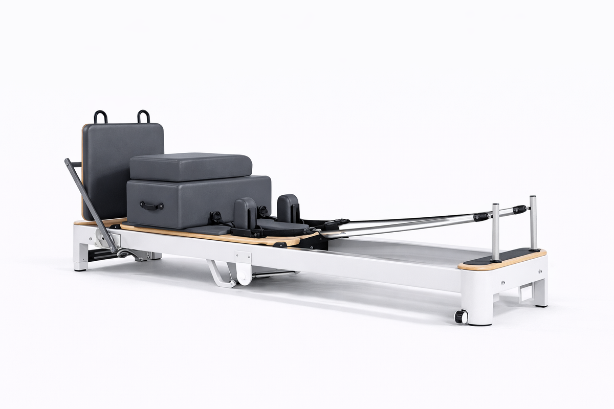 Reformer Pilates Pliable Studio | Édition Aluminium Blanc